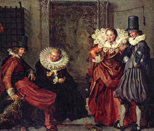 Willem Pieterszoon Buytewech Dignified couples courting oil painting picture